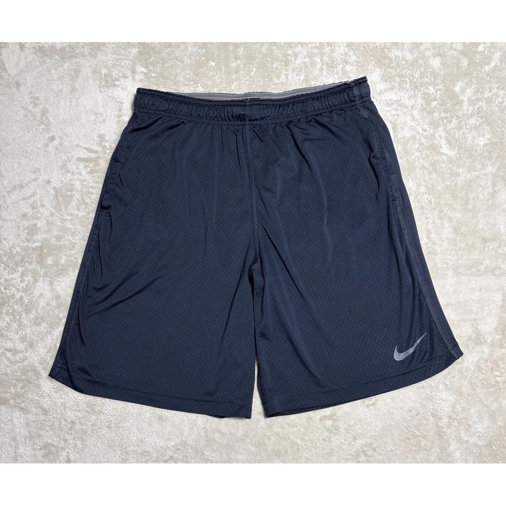 Nike Dri-Fit Basketball Training Shorts Men's Large Drawstring Pockets 9.5" Blue